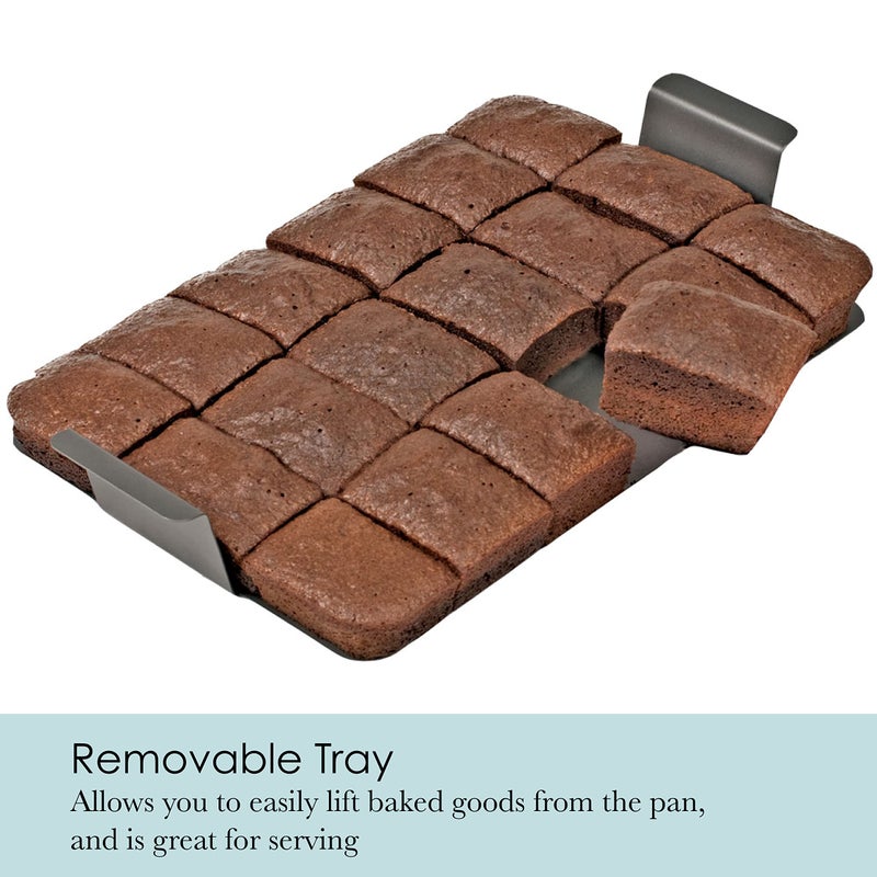 Chicago Metallic Professional Slice Solutions Brownie Pan, 9-Inch-by-13-Inch - , Dark Gray - Image 3